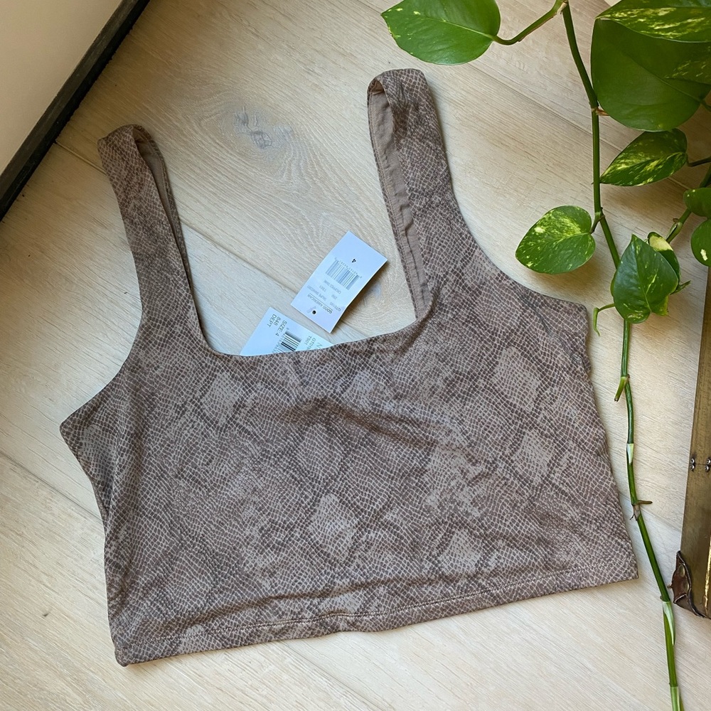 Good American snake skin cropped tank top 4 - Picture 6 of 12